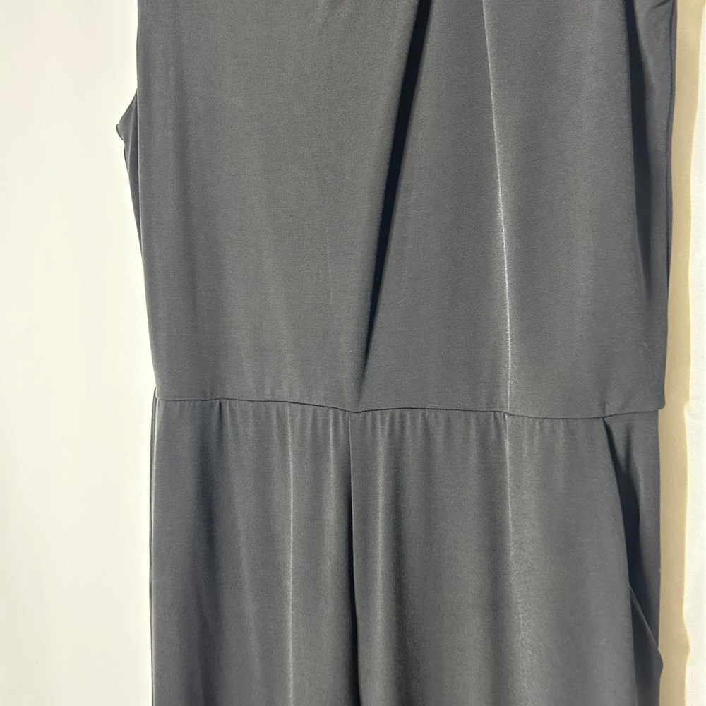 J Jason Wu Jumpsuit Size M Black Sleeveless Wide Leg Pockets Comfy Stretchy - Picture 4 of 9